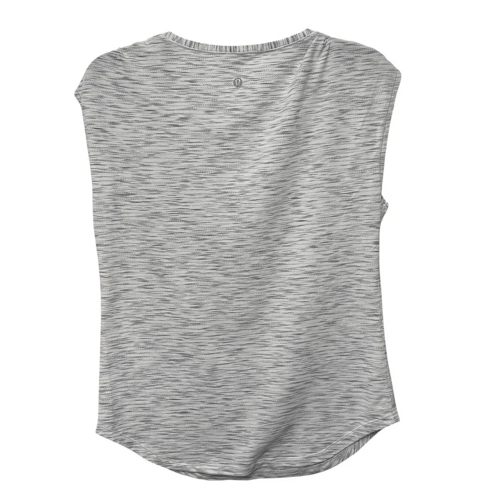 Lululemon‎ Sweat Times Short Sleeve Luon Tiger Space Dye Hail White Womens 10